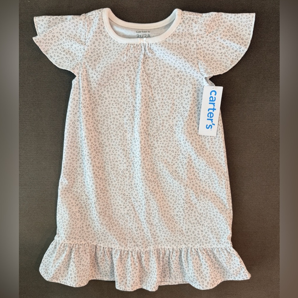 Carter's White and Gray Leopard Print Outfit
